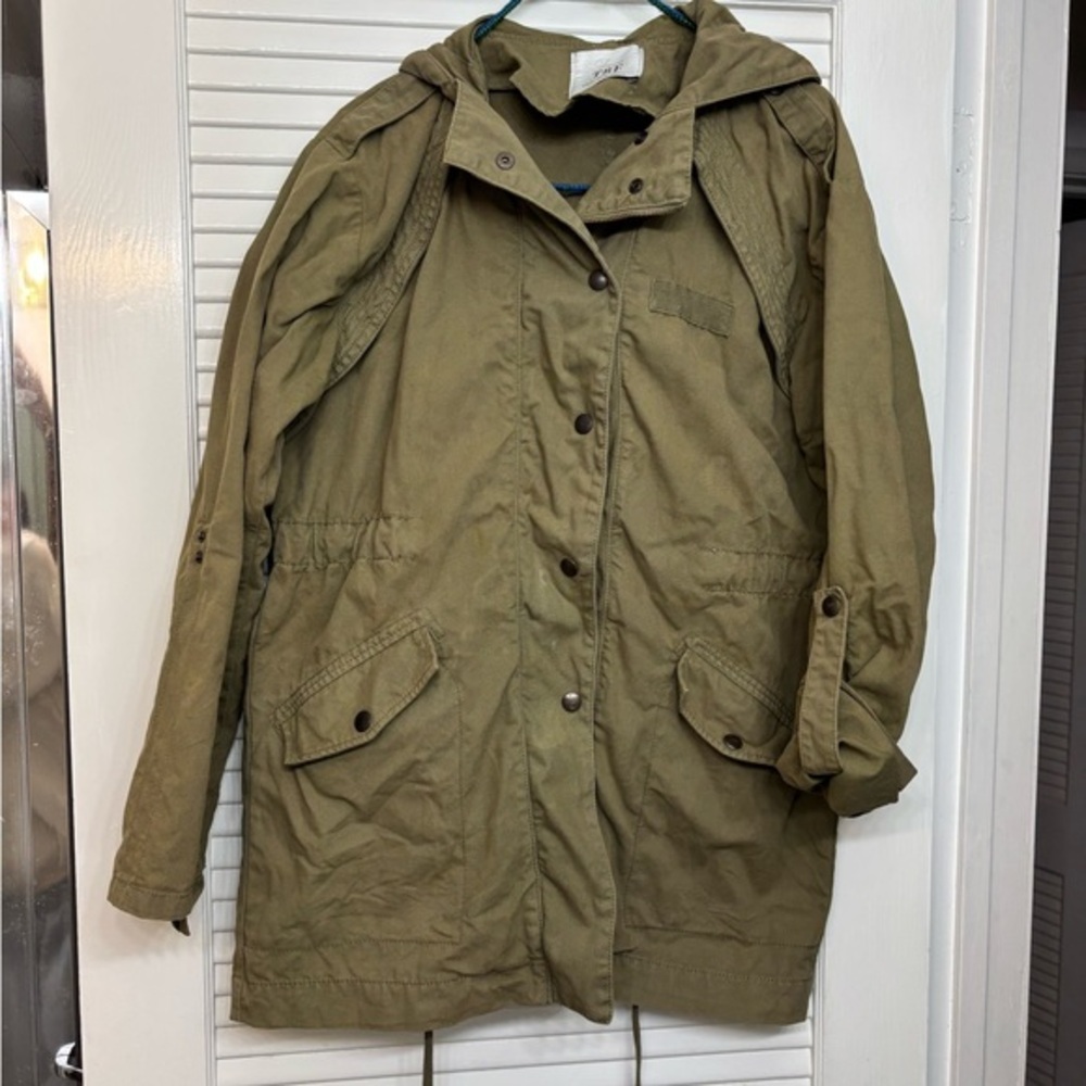 Olive  green military/utility style jacket from Zara's TRF